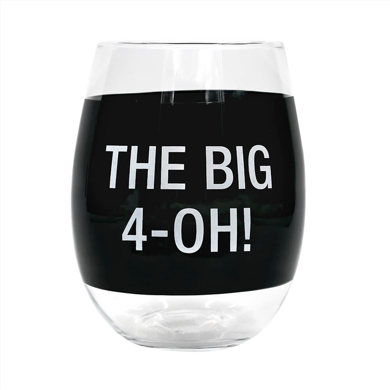 Wine Glass - The Big 4-Oh! (Black)/Product Detail/Wine