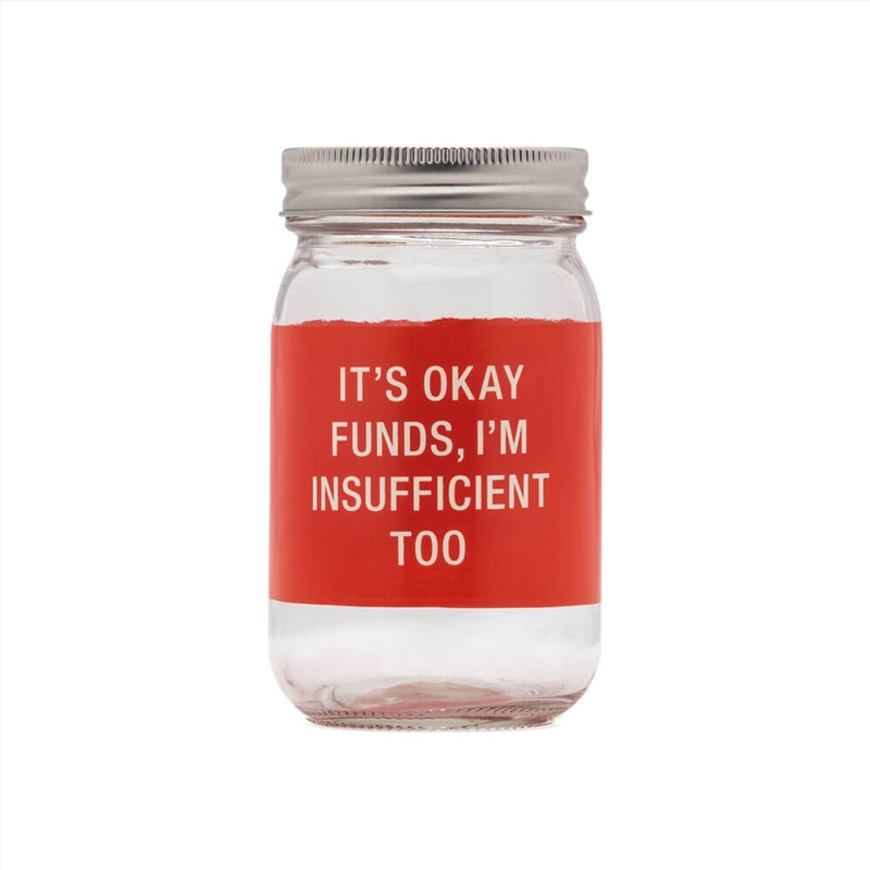 Glass Jar Money Bank - Insufficient (Red)/Product Detail/Homewares