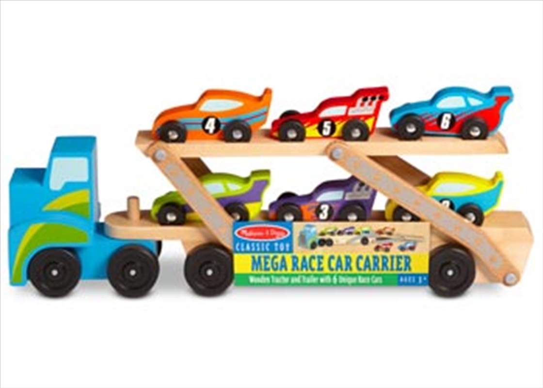 Jumbo Wooden Truck with Race Cars - 8pc/Product Detail/Toys