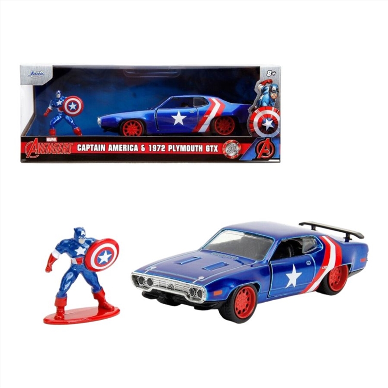 Marvel Comics - 1972 Plymouth GTX with Captain America 1:32 Scale Diecast Figure/Product Detail/Figurines