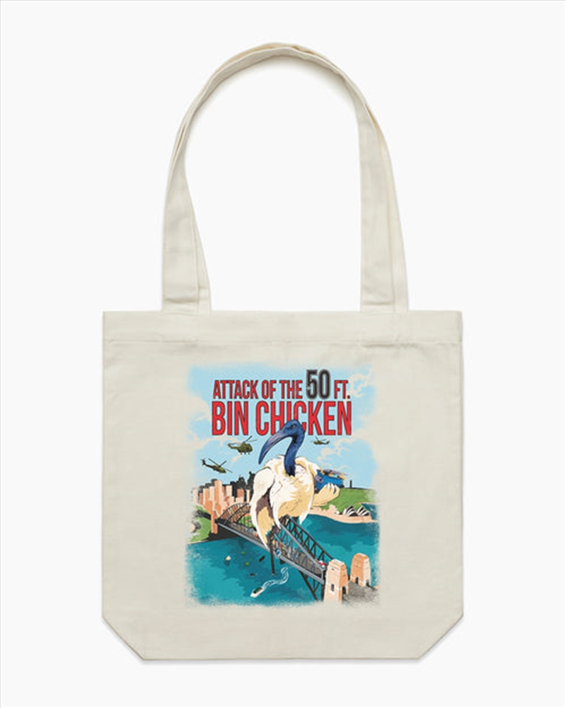 Attack Of The 50Ft Bin Chicken Tote Bag - Natural/Product Detail/Bags