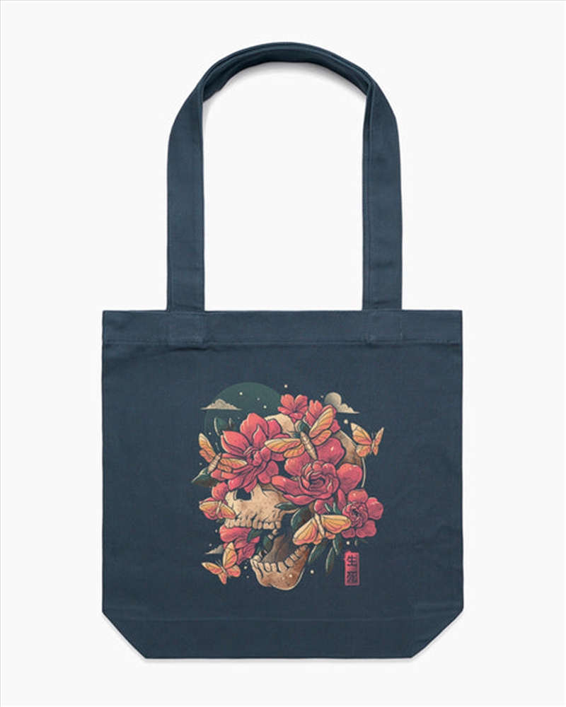 Blossom In Grave Tote Bag - Petrol Blue/Product Detail/Bags