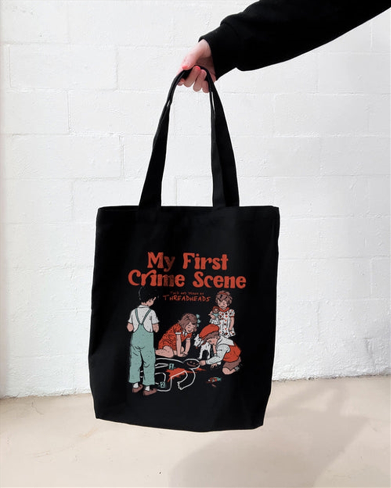 My First Crime Scene Tote Bag - Black/Product Detail/Bags