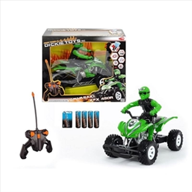 1:8 36cm (27MHz) Kawasaki KFX 450R w/Rider Radio Control Batteries Included/Product Detail/Figurines