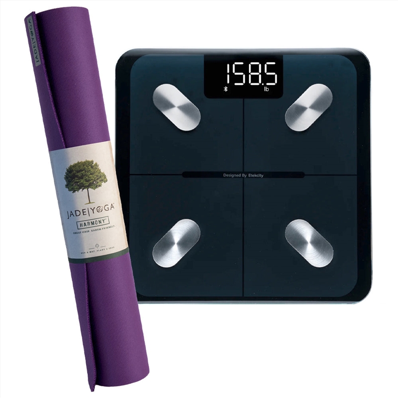 Jade Yoga Harmony Mat - Purple & Etekcity Scale for Body Weight and Fat Percentage - Black Bundle/Product Detail/Gym Accessories