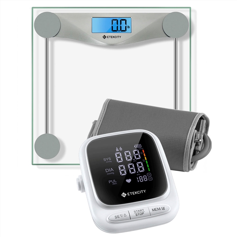 Etekcity Digital Body Weight Bathroom Scale, Silver & Etekcity Smart Blood Pressure Monitor, White B/Product Detail/Accessories