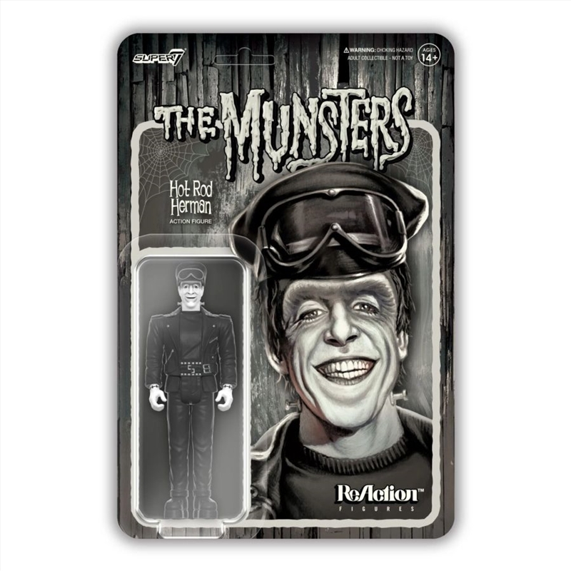 The Munsters - Hot Rod Herman (Grayscale) Reaction 3.75" Figure/Product Detail/Figurines