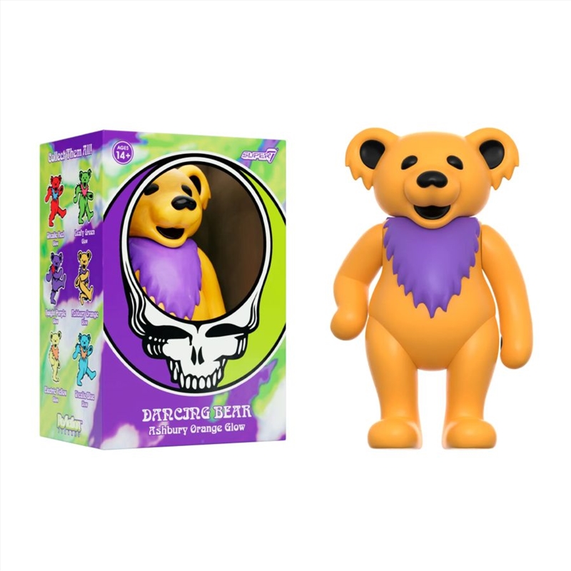 The Grateful Dead - Dancing Bear Glow (Ashbury Orange) Reaction 3.75" Figure/Product Detail/Figurines