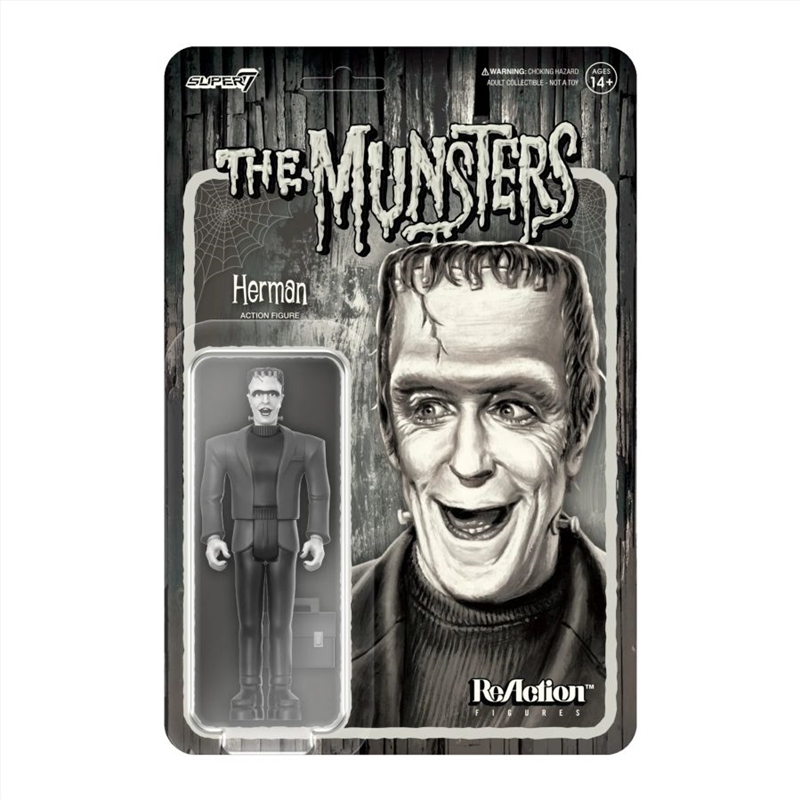 The Munsters - Herman Munster (Grayscale) Reaction 3.75" Figure/Product Detail/Figurines