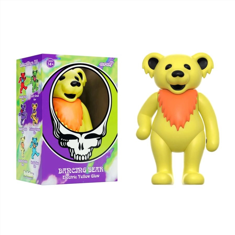 The Grateful Dead - Dancing Bear Glow (Electric Yellow) Reaction 3.75" Figure/Product Detail/Figurines