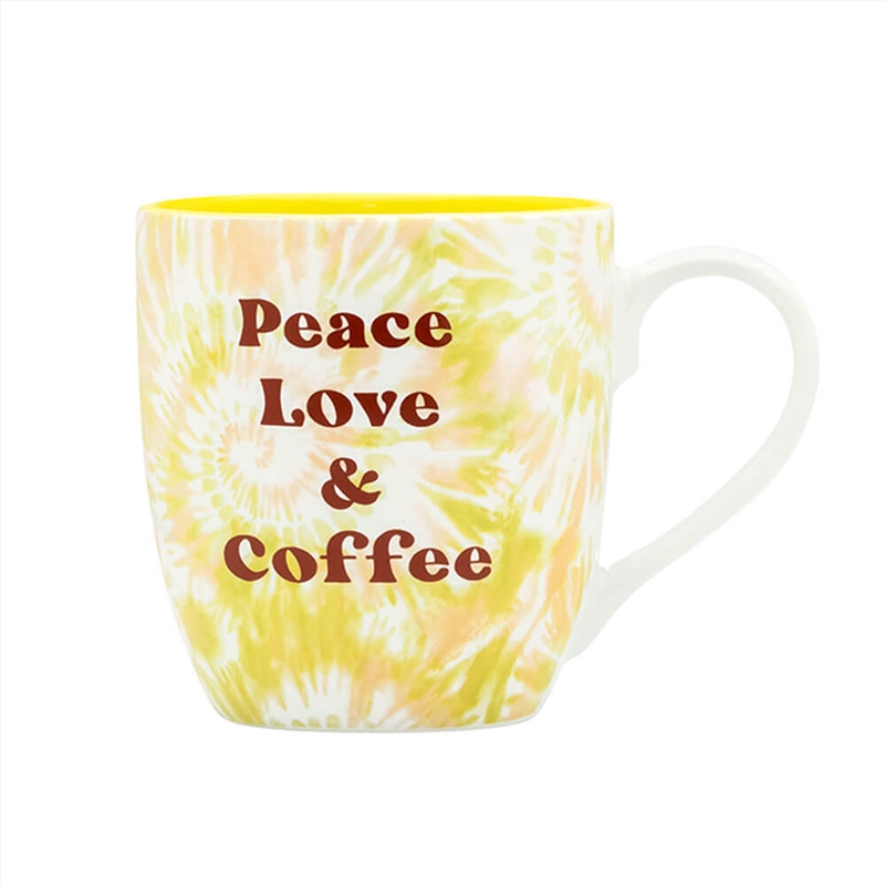 Tie Dye Mug: Peace Love & Coffee/Product Detail/Mugs