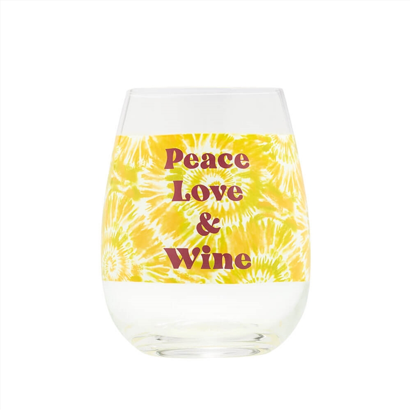 Tie Dye Wine Glass: Peace Love & Wine/Product Detail/Wine