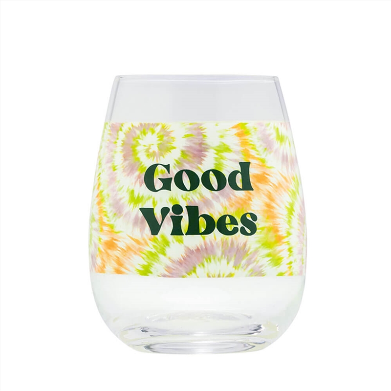 Tie Dye Wine Glass: Good Vibes/Product Detail/Wine