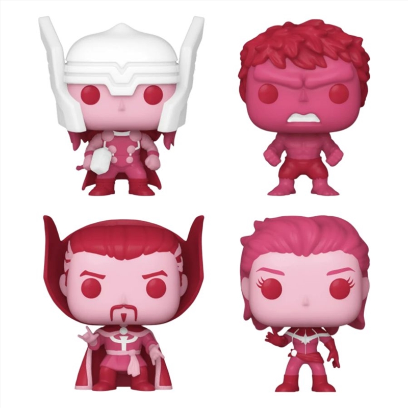 Marvel Comics: Valentines 2024 - Pink US Exclusive Pocket Pop! 4-Pack Heart Box [RS]/Product Detail/Funko Collections