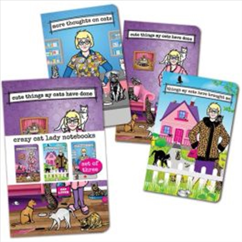 Archie McPhee - Crazy Cat Lady Notebooks - Set Of 3/Product Detail/Stationery