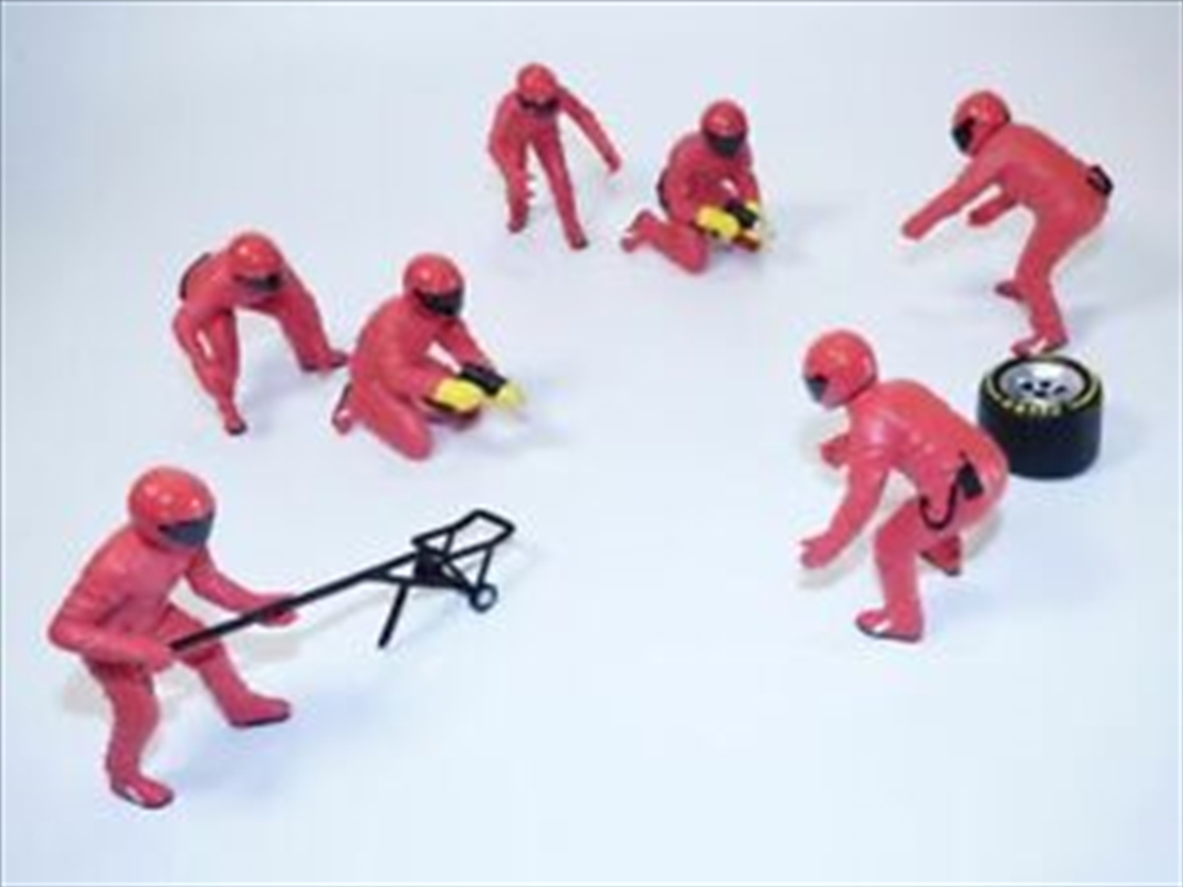 1:18 Red F1 Pit Crew Figures 7pc Set/Product Detail/Figurines