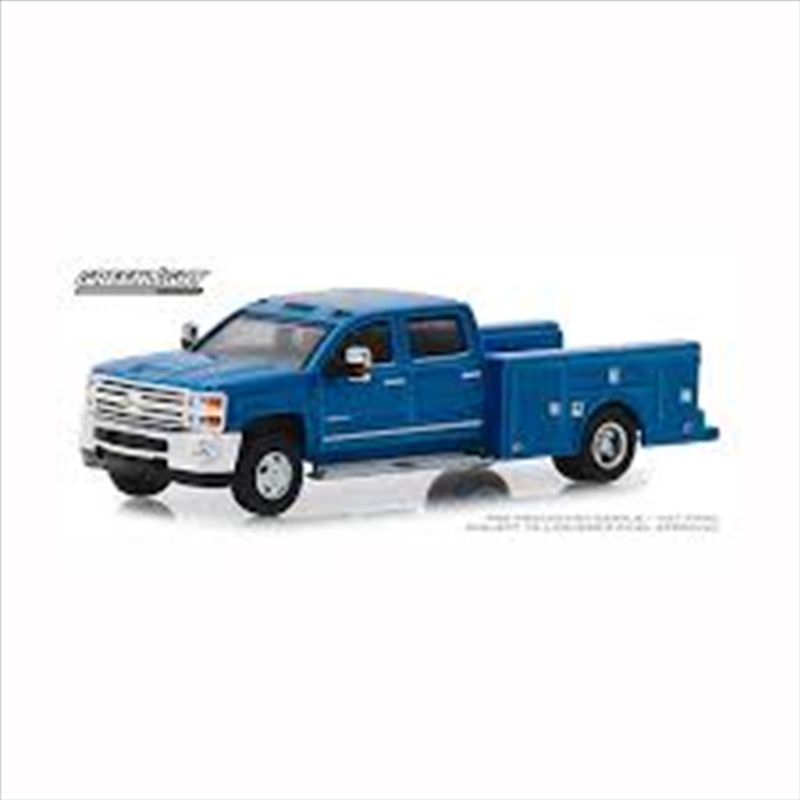 1:64 (6pcs) Deep Ocean Blue 2018 Chev Silverado 3500 Servicebed Dually Drivers Series 1/Product Detail/Figurines