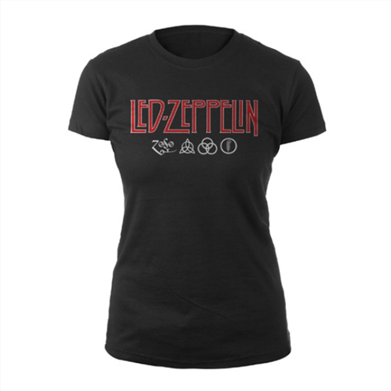 Led Zeppelin - Logo & Symbols - Black - SMALL/Product Detail/Shirts