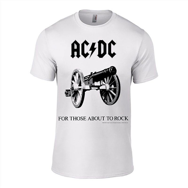 AC/DC - For Those About To Rock - White - SMALL/Product Detail/Shirts