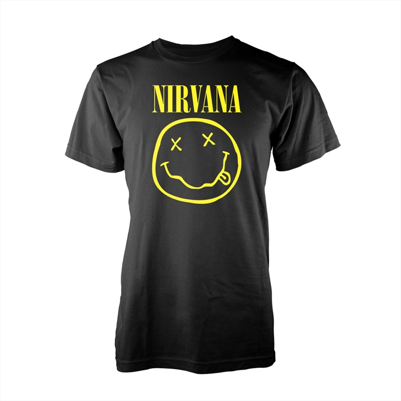 Nirvana - Smiley Logo - Black - SMALL/Product Detail/Shirts