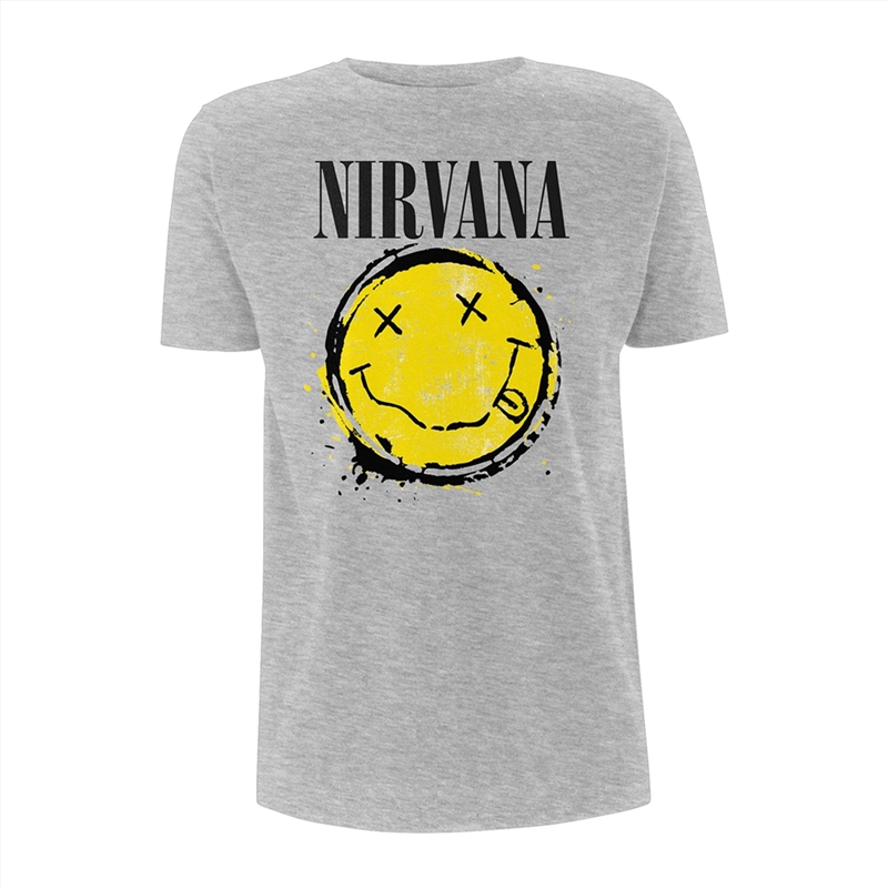 Nirvana - Smiley Splat - Grey - XL/Product Detail/Shirts