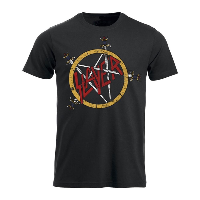 Slayer - Pentagram Distressed - Black - SMALL/Product Detail/Shirts