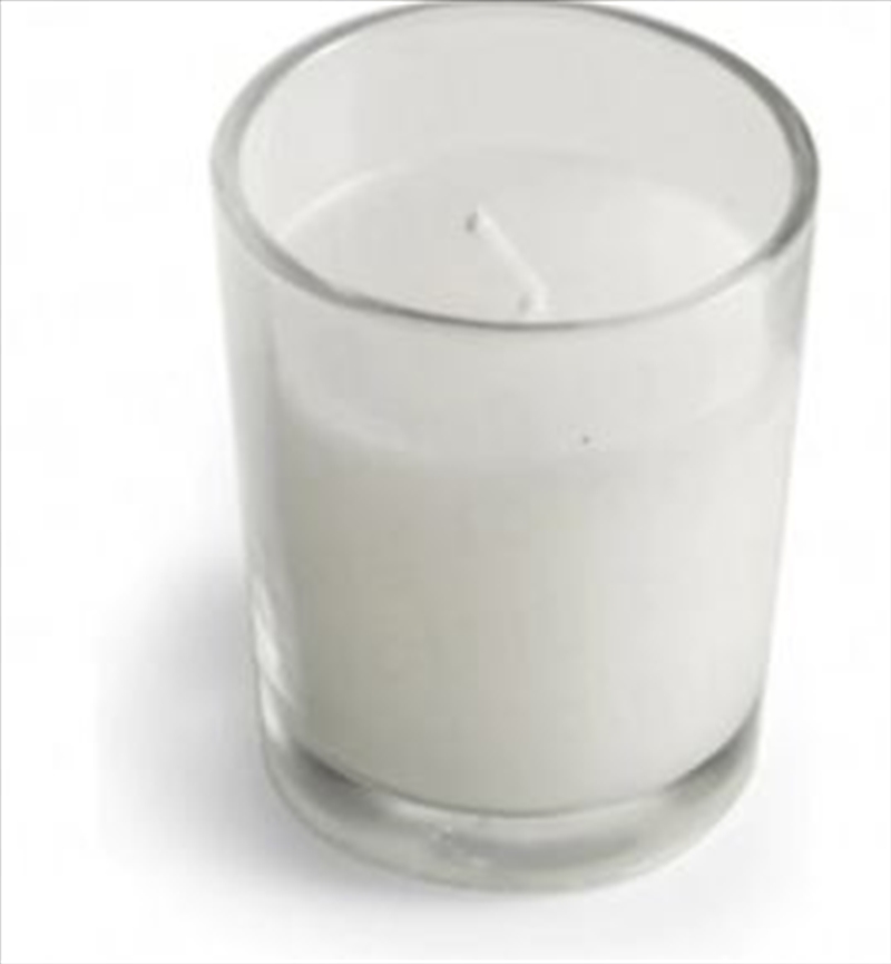 10 White Wax Clear Glass Holder Votive Candle - Wedding Event Centrepiece Table Decoration/Product Detail/Decor