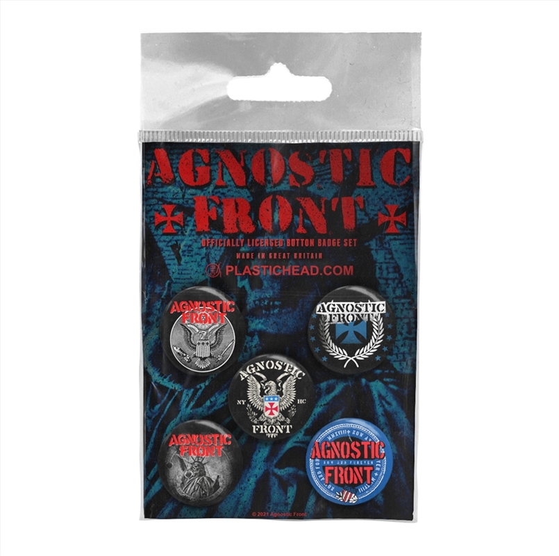 Agnostic Front Button Badge Set/Product Detail/Buttons & Pins