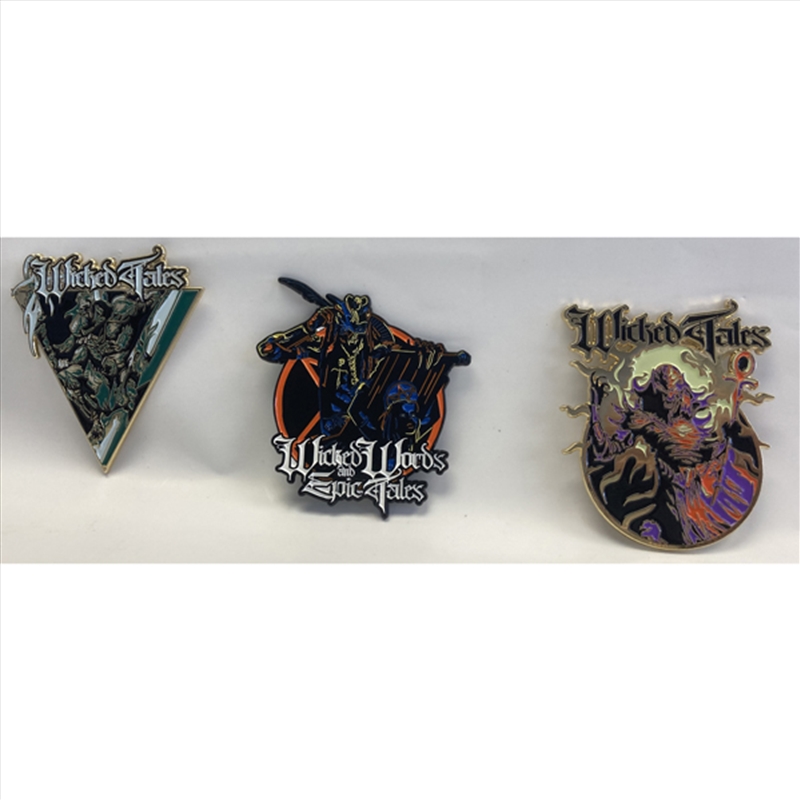 Wicked Words And Epic Tales Enamel Pin Set (3 Pieces)/Product Detail/Buttons & Pins