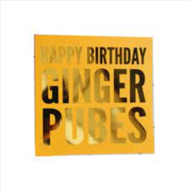 Filthy Sentiments – Happy Birthday Ginger Pubes Foil Card/Product Detail/Stationery