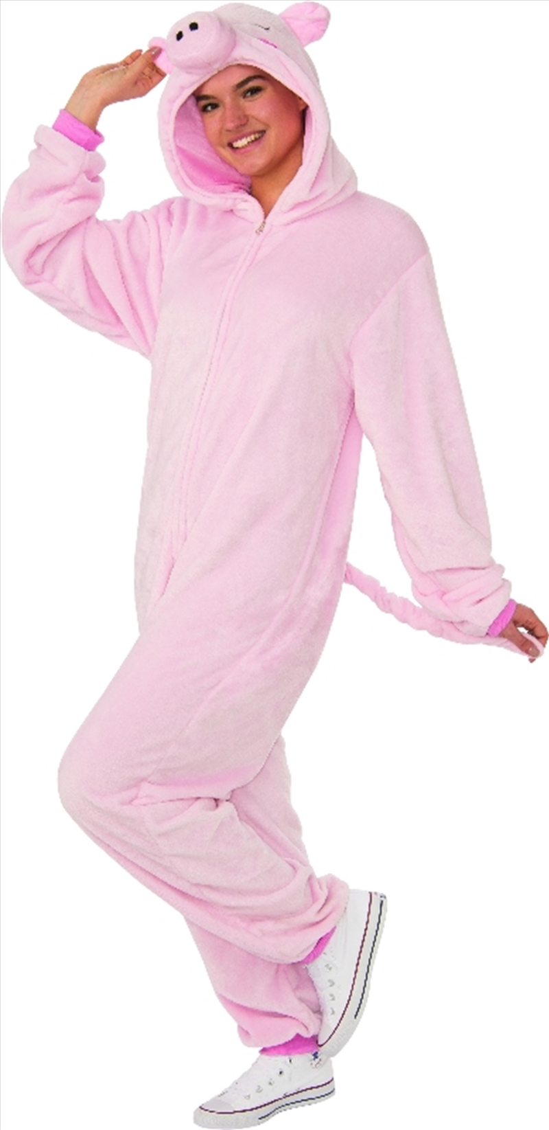 Pig Furry Hooded Onesie Costume - Size S-M/Product Detail/Costumes