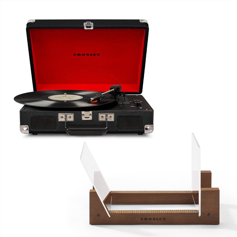 Crosley Cruiser Bluetooth Portable Turntable - Black + Bundled Crosley Record Storage Display Stand/Product Detail/Turntables