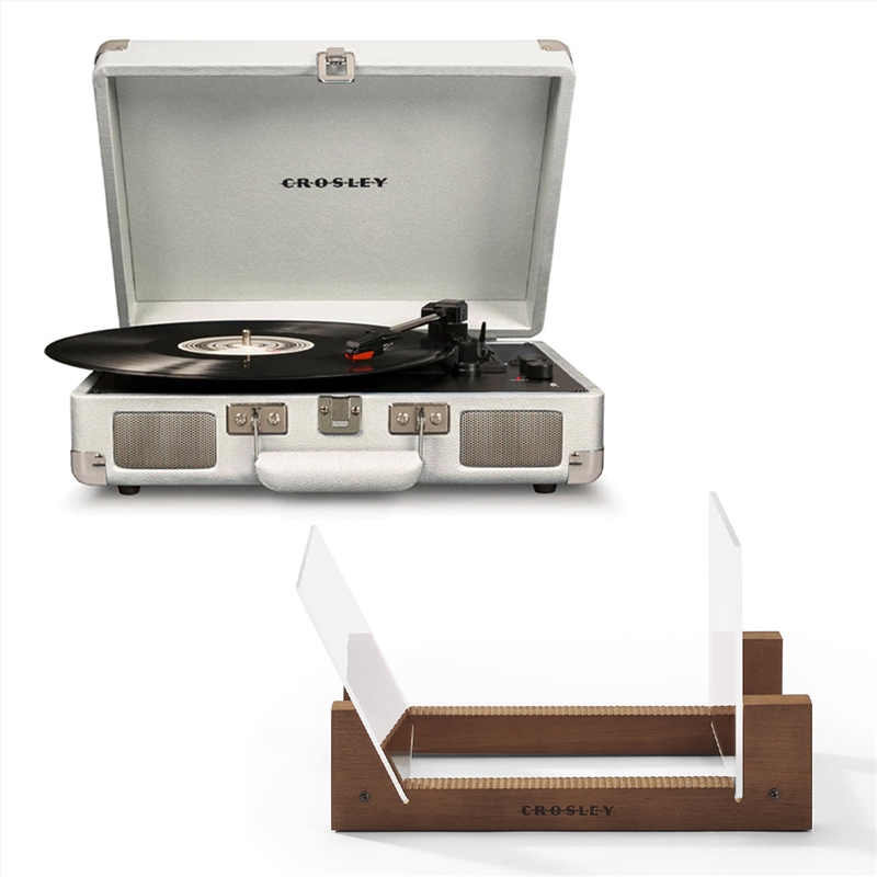 Crosley Cruiser Bluetooth Portable Turntable - White Sands + Bundled Crosley Record Storage Display/Product Detail/Turntables