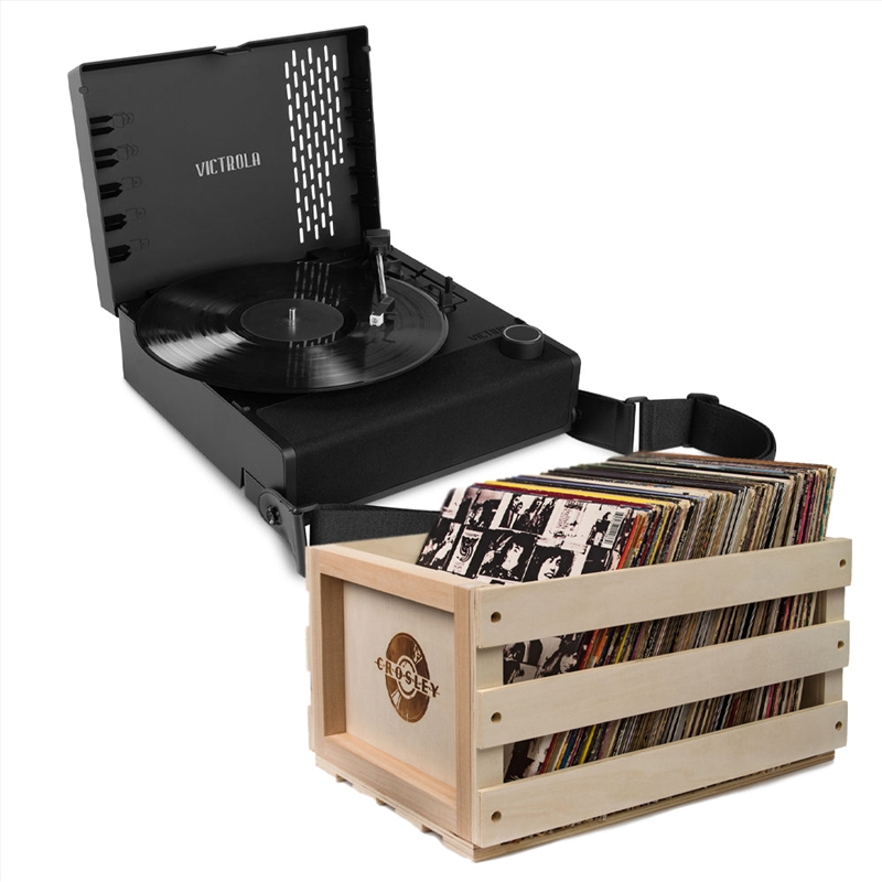 Victrola Revolution Go Turntable - Black + Bundled Record Storage Crate/Product Detail/Turntables