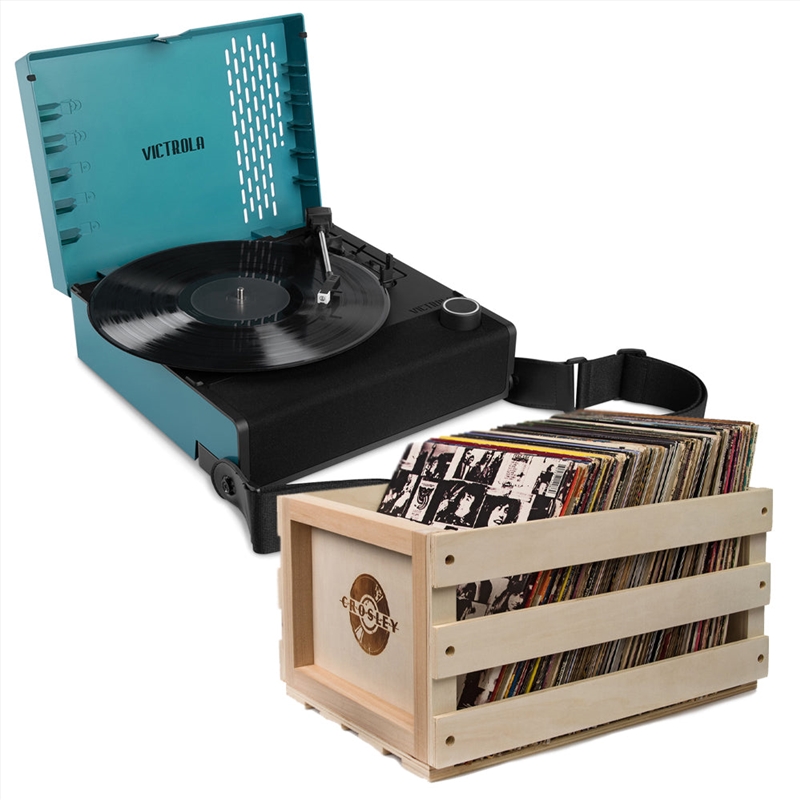 Victrola Revolution Go Turntable - Blue + Bundled Record Storage Crate/Product Detail/Turntables