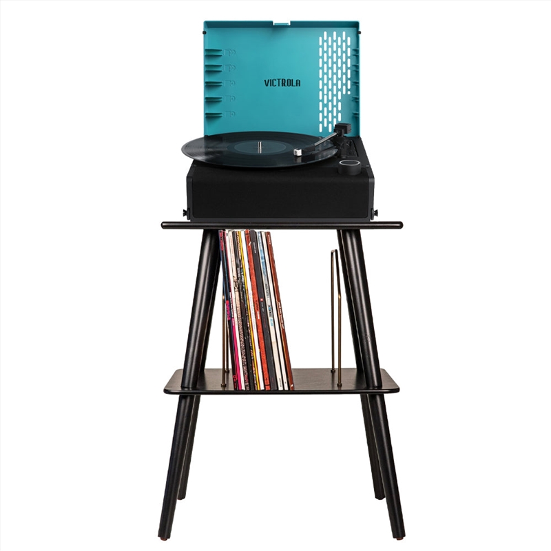 Victrola Revolution Go Turntable - Blue + Entertainment Stand Bundle - Black/Product Detail/Turntables