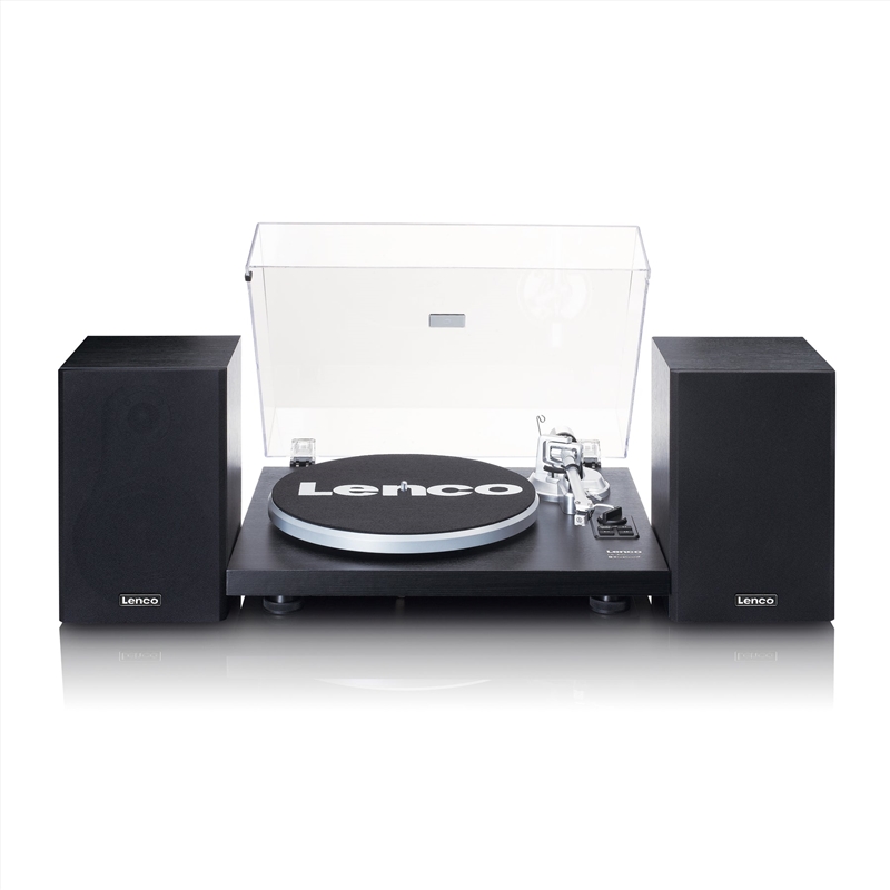 Lenco Record player with built-in amplifier and Bluetooth® plus 2 external speakers - Black/Product Detail/Turntables