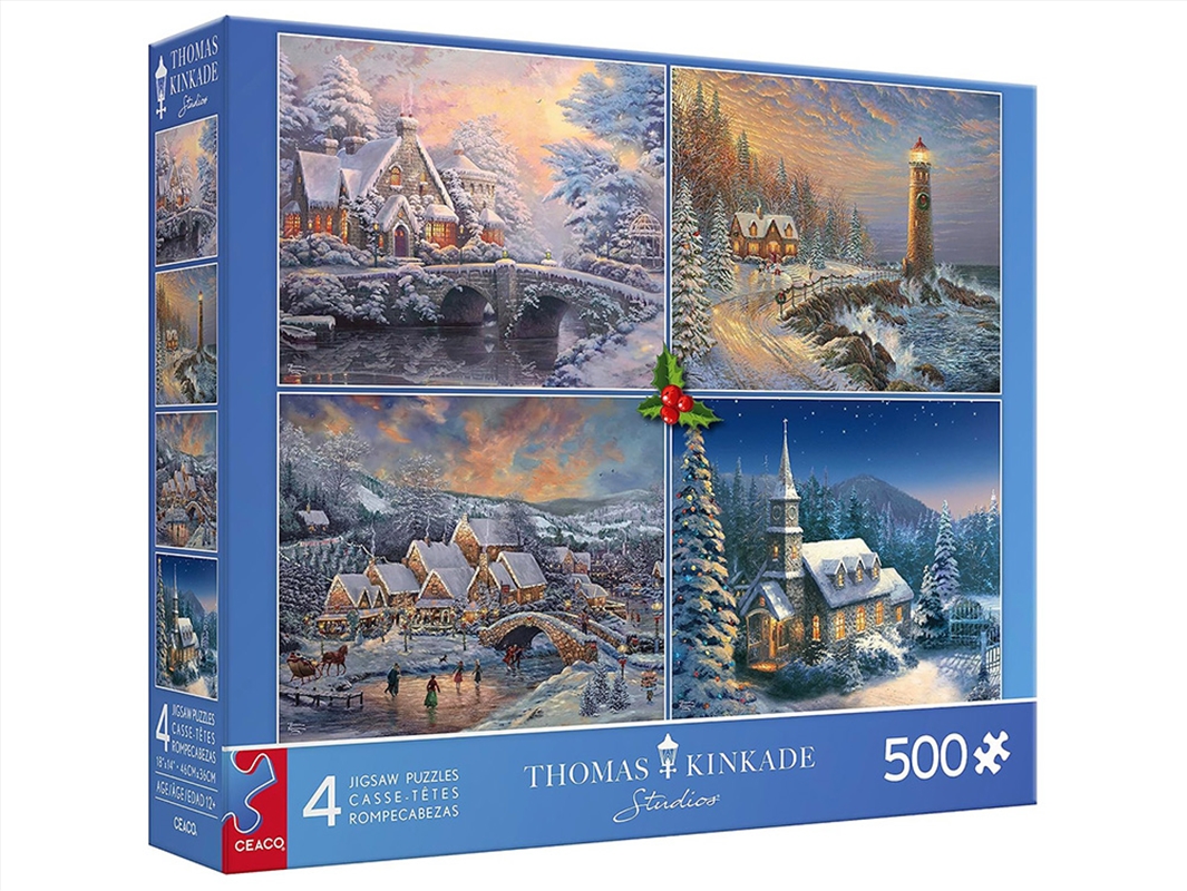 Kinkade 500pc 4-In-1 Christmas/Product Detail/Jigsaw Puzzles