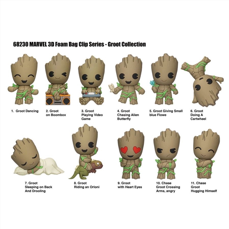 Guardians of the Galaxy - Groot 3D Foam Bag Clips Blind Bag (SENT AT RNDOM)/Product Detail/Keyrings