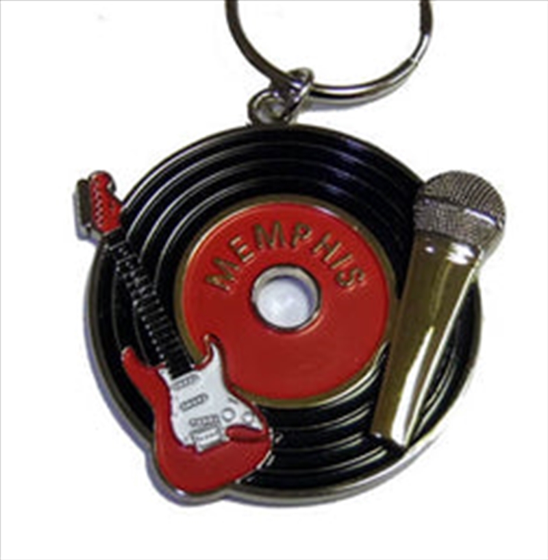 Memphis Key Chain Record w/Mic & Gtr B/E/Product Detail/Keyrings