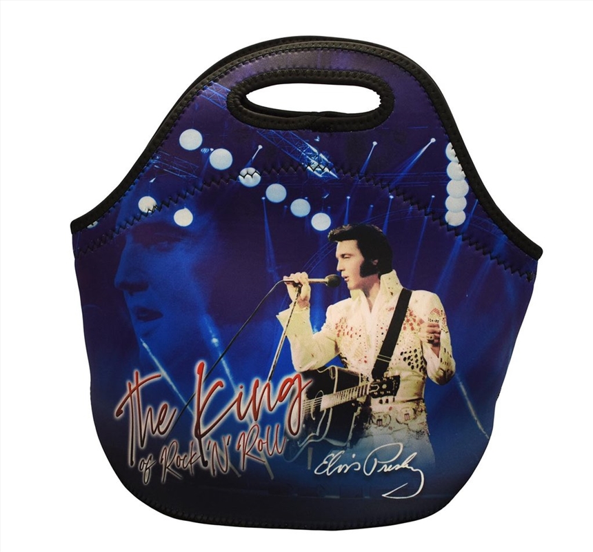 Elvis Lunch Bag The King Blue w/Whte Jumpsuit w/ Zipper/Product Detail/Lunchboxes