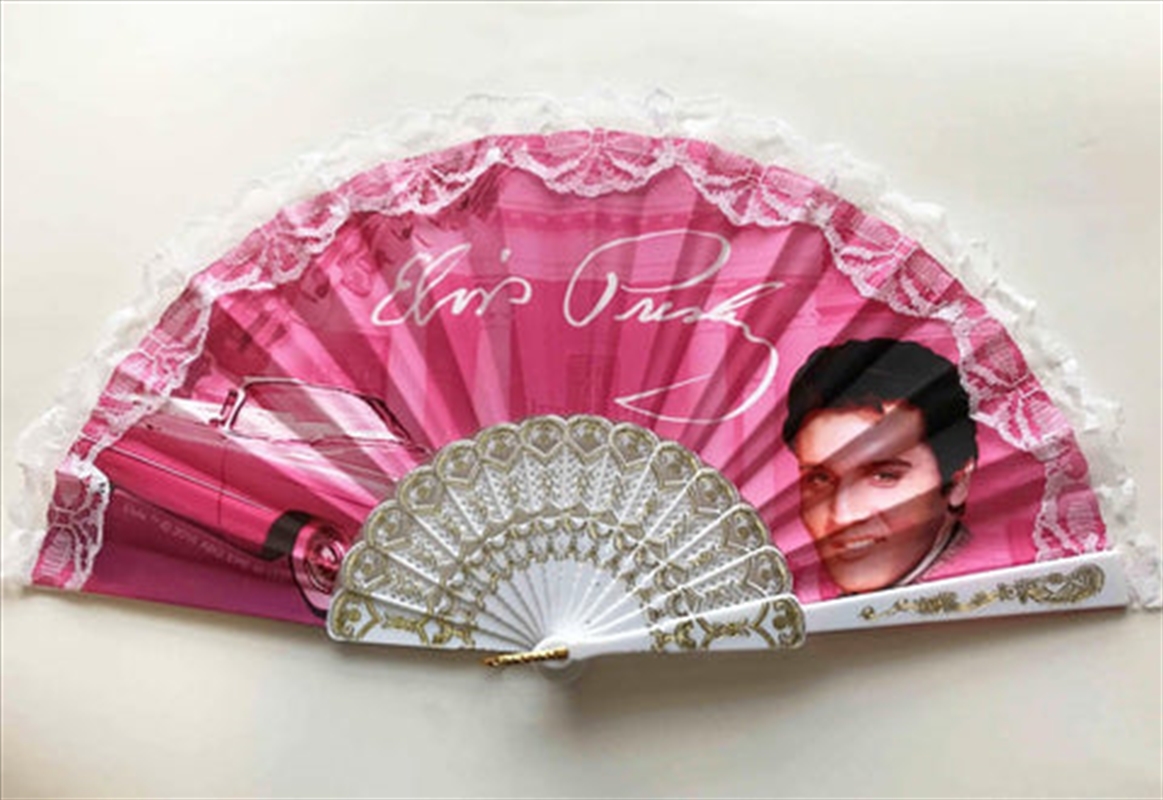 Elvis Hand Fan Pink w/Guitars/Product Detail/Homewares