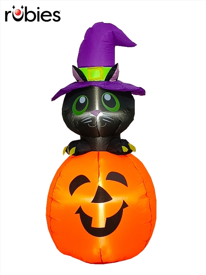 Black Cat On Pumpkin Inflatable - 4Ft Tall/Product Detail/Decor