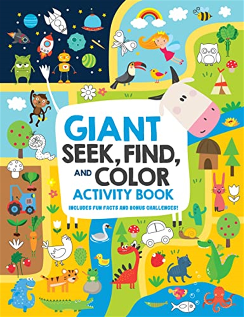 Giant Seek, Find, and Color Activity Book: Includes Fun Facts and Bonus Challenges! (Happy Fox Books/Product Detail/Kids Activity Books