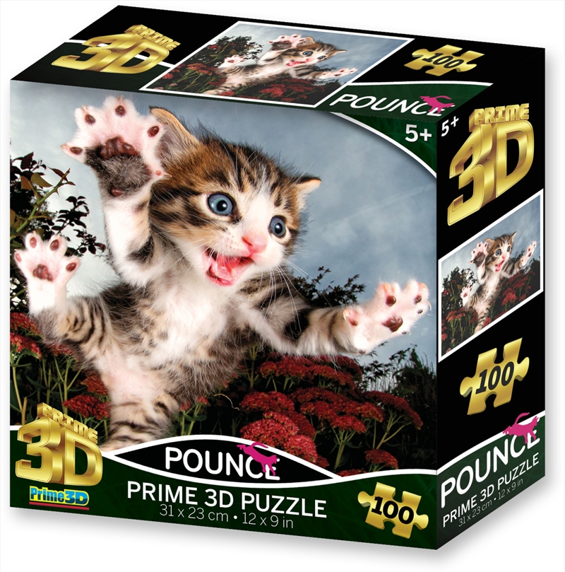 Prime3D Pounce Kitten - 100 Piece 3D Puzzle/Product Detail/Jigsaw Puzzles