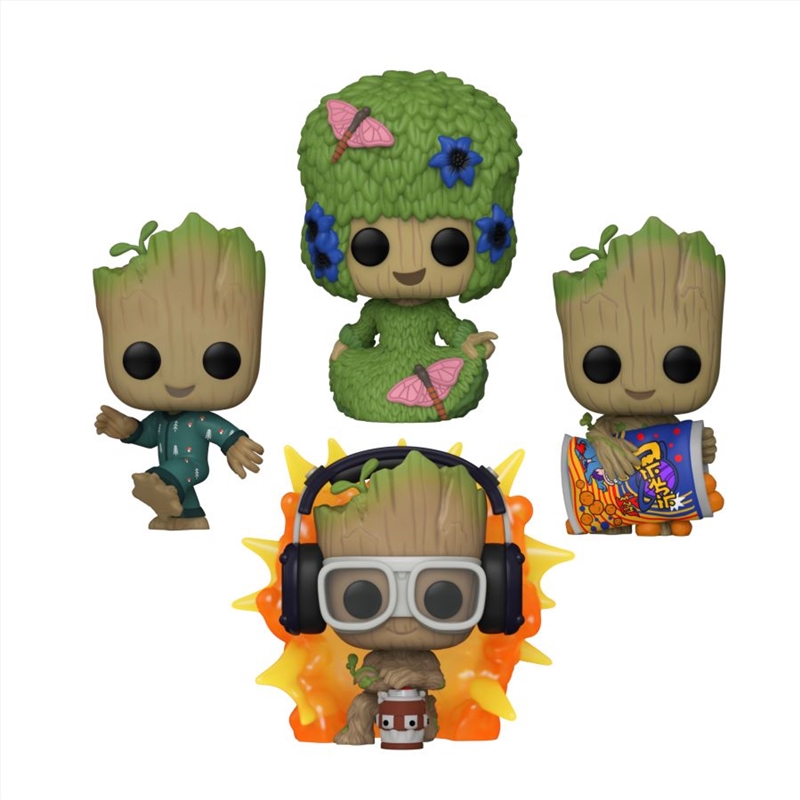 I Am Groot - I Am Groot US Exclusive Glow Pop! Vinyl 4-Pack [RS]/Product Detail/TV