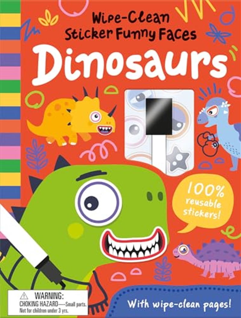 Wipe-Clean Sticker Funny Faces Dinosaurs/Product Detail/Kids Activity Books