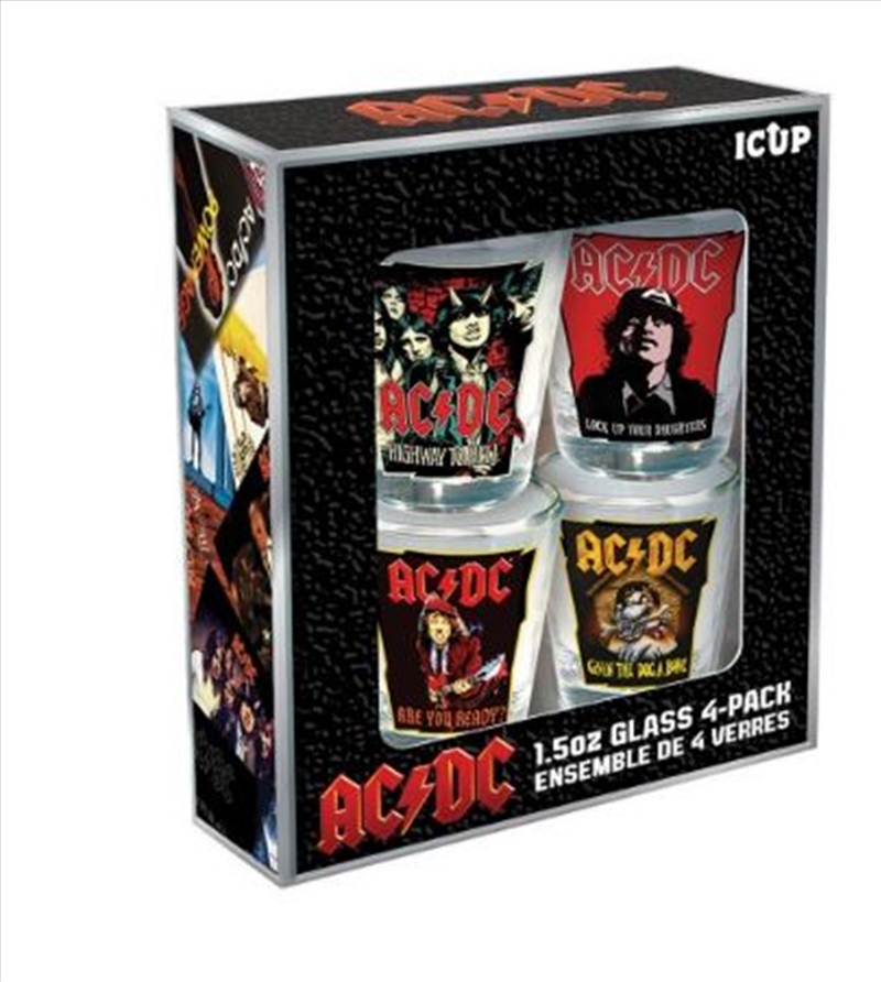 AC/DC Shot Glass Set (4-Pack / 1.5oz)/Product Detail/Flasks & Shot Glasses