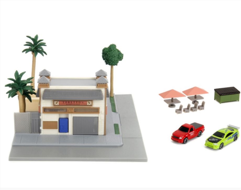 Fast & Furious - Toretto's Cafe NanoScene with 2 Vehicles/Product Detail/Figurines