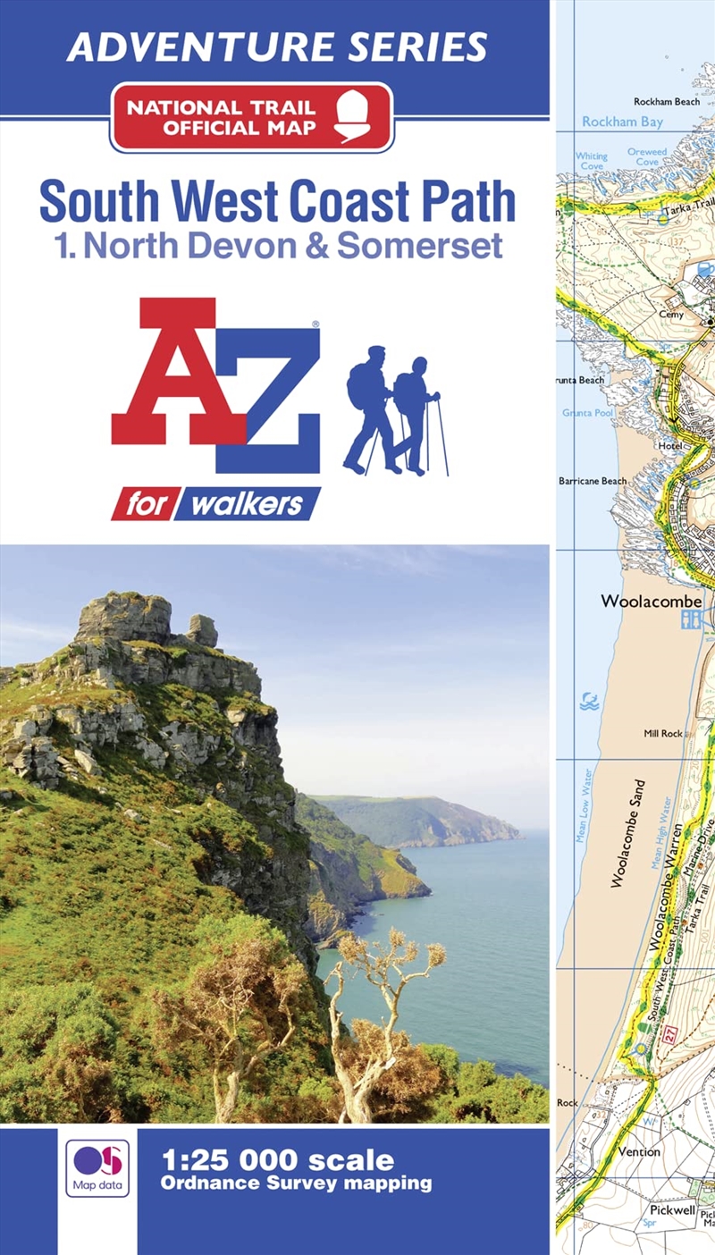 A-Z Adventure Series - South West Coast Path National Trail Official Map North Devon And Somerset/Product Detail/Travel & Holidays